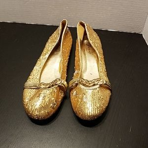 Gold ballerina flats